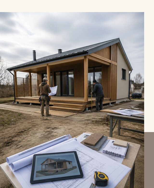 Проектирование домов 7 на 7 с террасой под ключ в Коркине